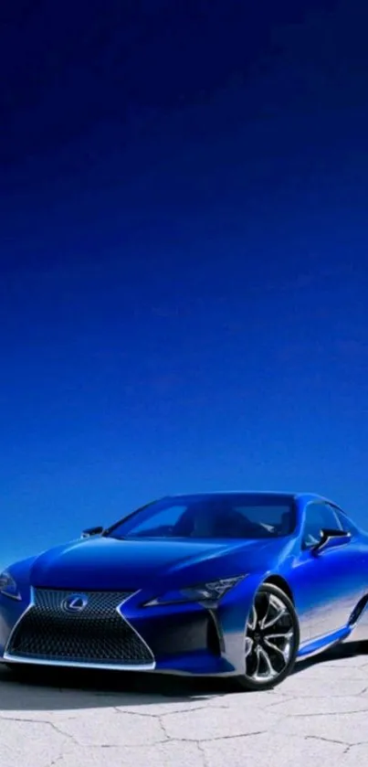 Luxury blue car with vivid sky background, perfect for mobile wallpaper.