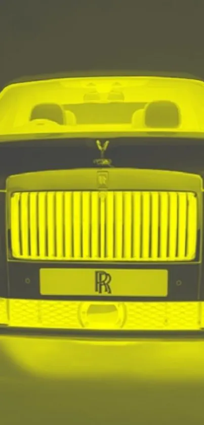 Neon yellow Rolls-Royce wallpaper for mobile.