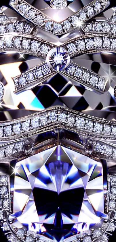 Luxury diamond jewel mobile wallpaper design.