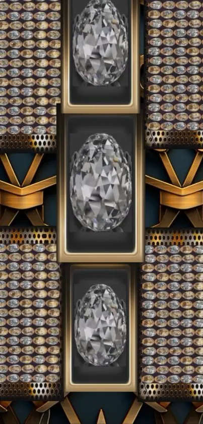 Luxury geometric jewel pattern wallpaper.