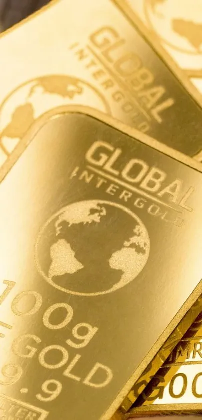Luxurious mobile wallpaper featuring shiny gold bars for a rich look.