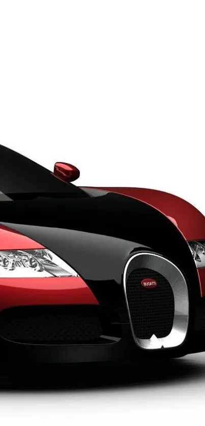 Glossy red and black luxury sports car wallpaper.