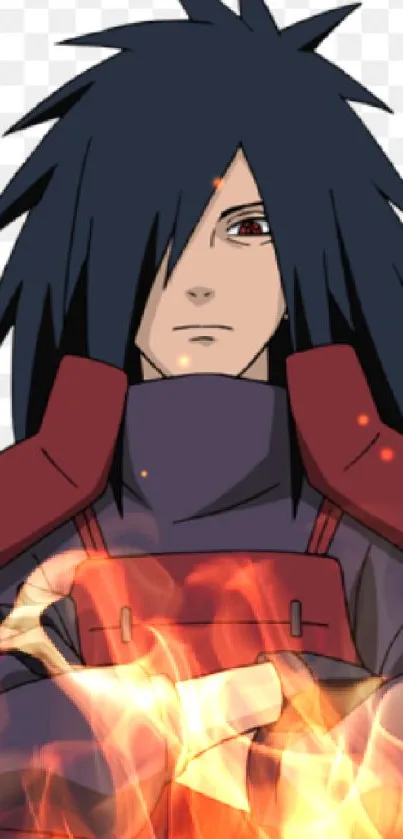 Madara Uchiha in red armor anime wallpaper.