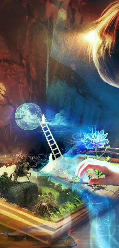 Child's imagination in magical fantasy setting with vivid colors.