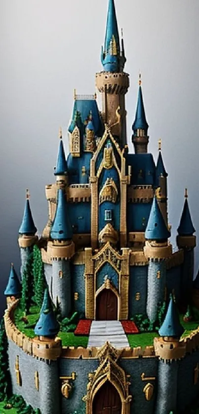 Intricate castle cake fantasy wallpaper in vibrant colors.