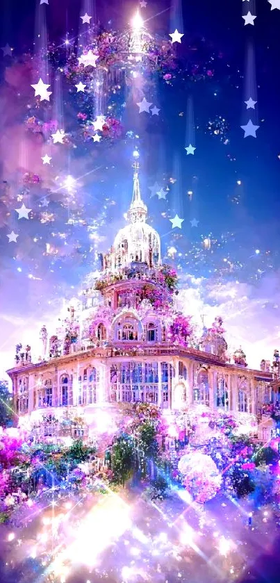 Magical fantasy castle artwork with vibrant colors and dreamy details.