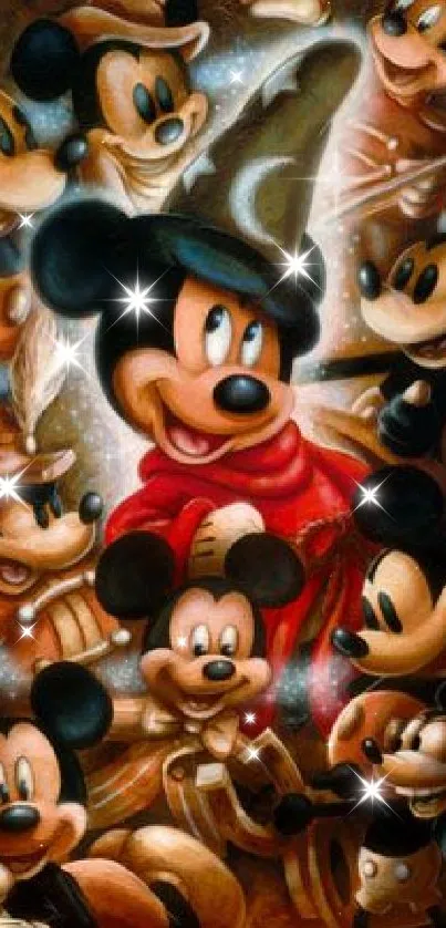 Artistic Mickey Mouse montage showcasing magic.