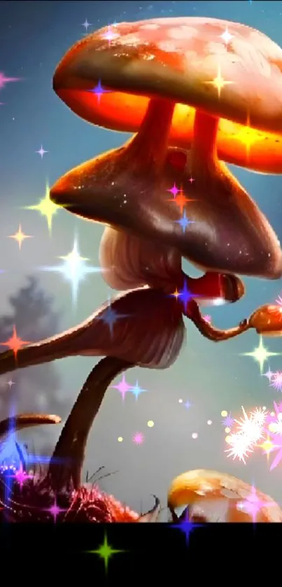 Magical mushroom fantasy art with vibrant colors.