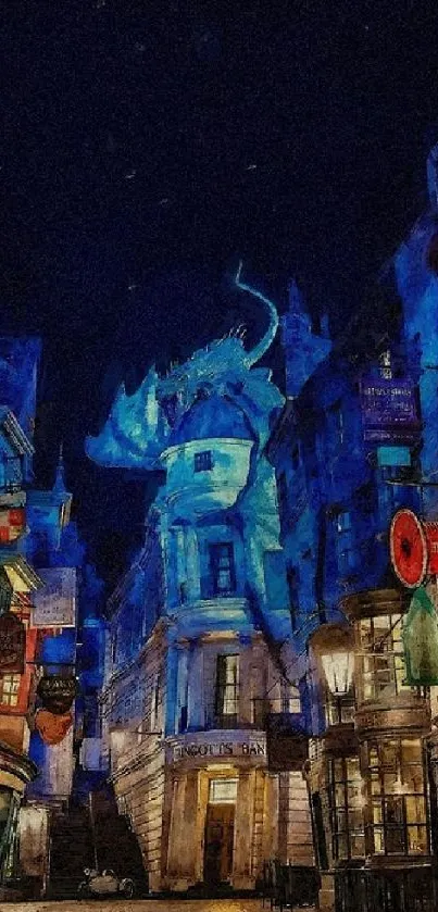 Aperturee Rainy Night Magical Kingdom Street Sweep Backdrop main image 0