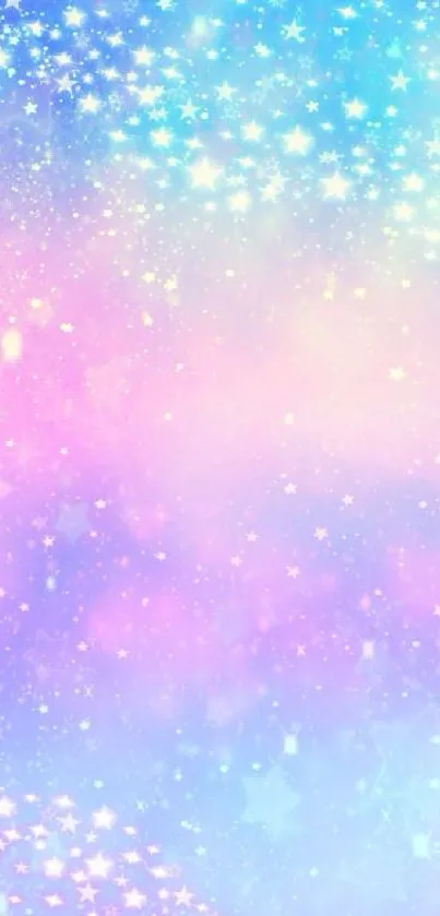 Colorful pastel starry sky with dreamy vibes.