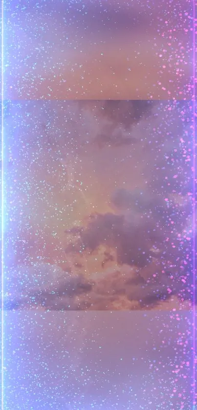 Magical abstract wallpaper with neon sky.