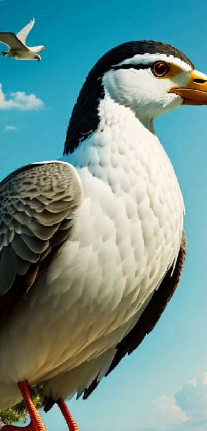 Majestic bird in the sky with another bird soaring above.