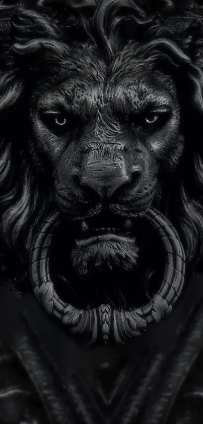 Majestic black lion art wallpaper design.