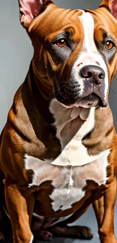 Majestic brown dog sitting gracefully.