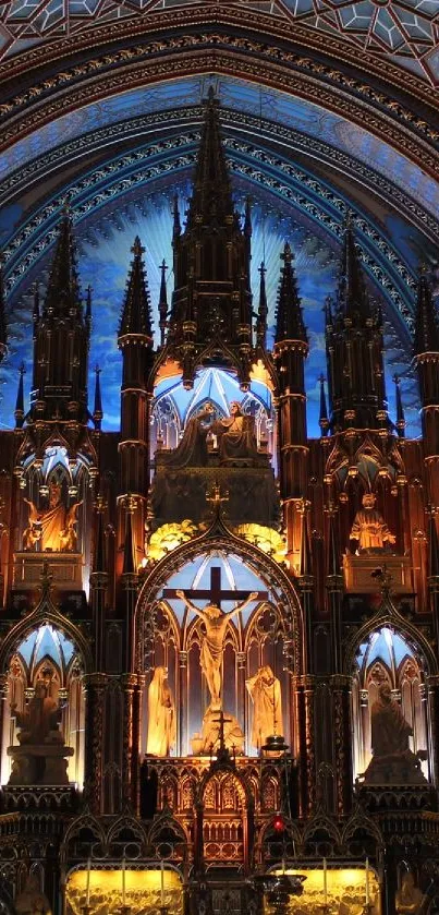 Vibrant cathedral interior with ornate architecture and vivid colors.