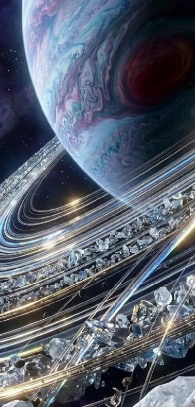 Stunning cosmic scene of a planet with rings