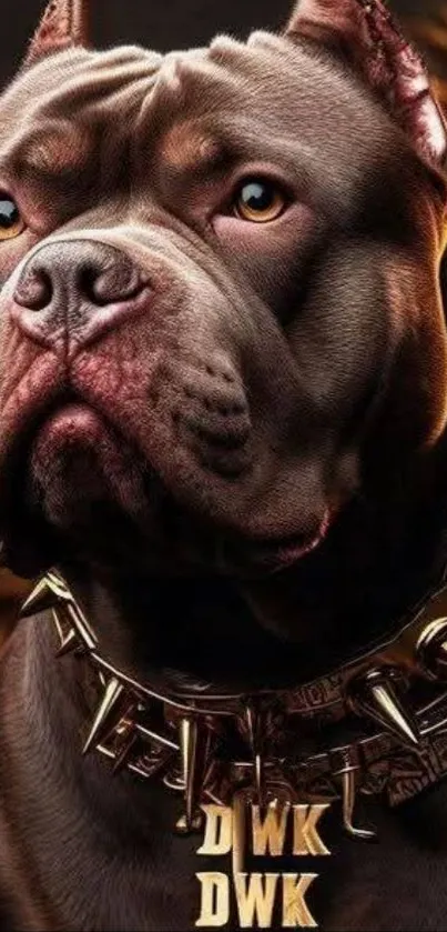 Majestic dog with spiked collar wallpaper