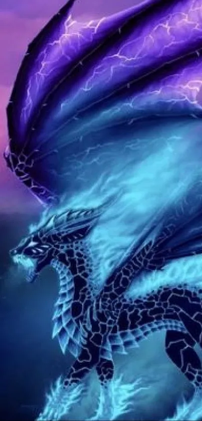 Vibrant dragon fantasy wallpaper with purple tones.