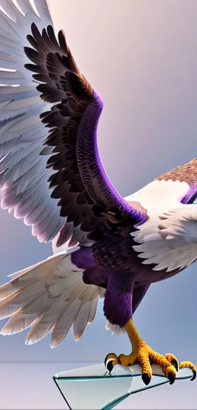 Dynamic art of a majestic eagle soaring in vivid colors.