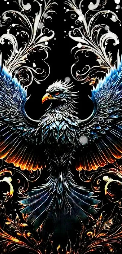 Majestic eagle art wallpaper with vibrant colors and intricate designs.