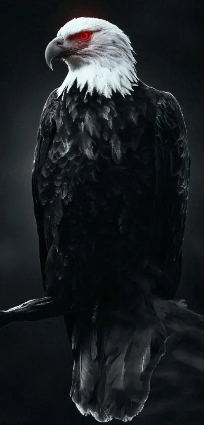 Majestic eagle perched with dark background for mobile.