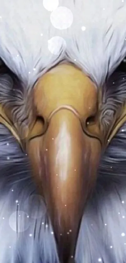 Close-up illustration of a majestic eagle's face, perfect for phone wallpaper.