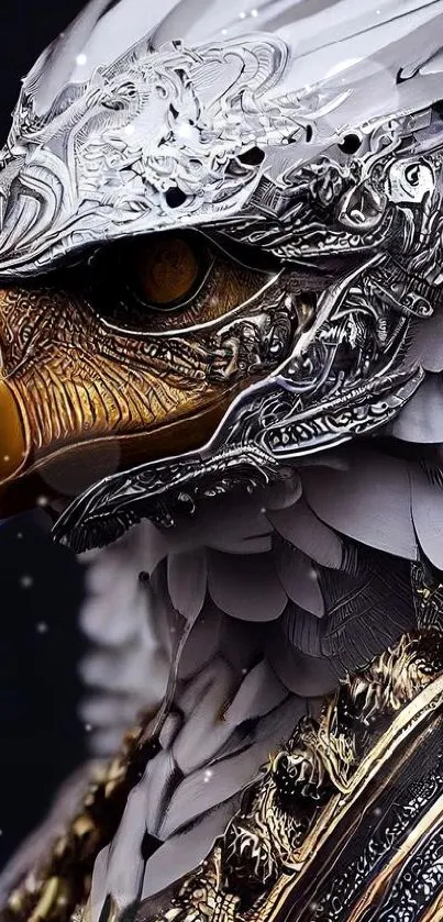 Eagle warrior in detailed armor, fantasy art.