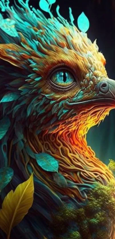 Vibrant fantasy creature illustration art, perfect for mobile wallpaper.