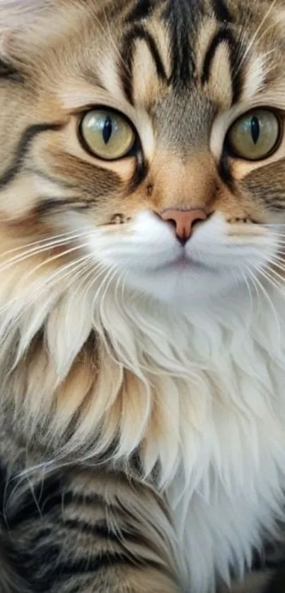 Majestic brown cat with striking eyes in close-up view.