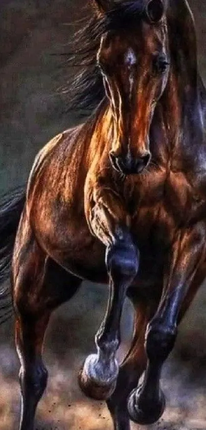 Majestic horse galloping with power and grace, captured in stunning detail.