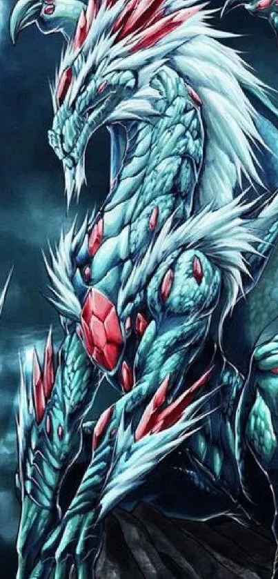 Majestic ice dragon artwork with detailed design and vibrant colors.