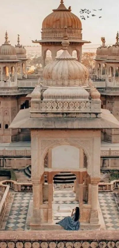 Majestic architecture with domes in India.