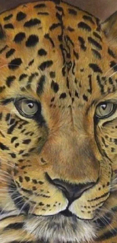 Realistic leopard art wallpaper for mobile.