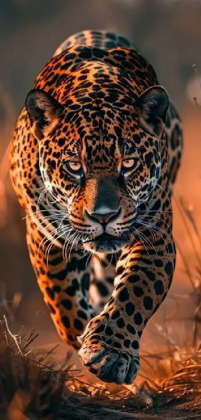 Majestic leopard prowling in nature, perfect for mobile wallpaper.