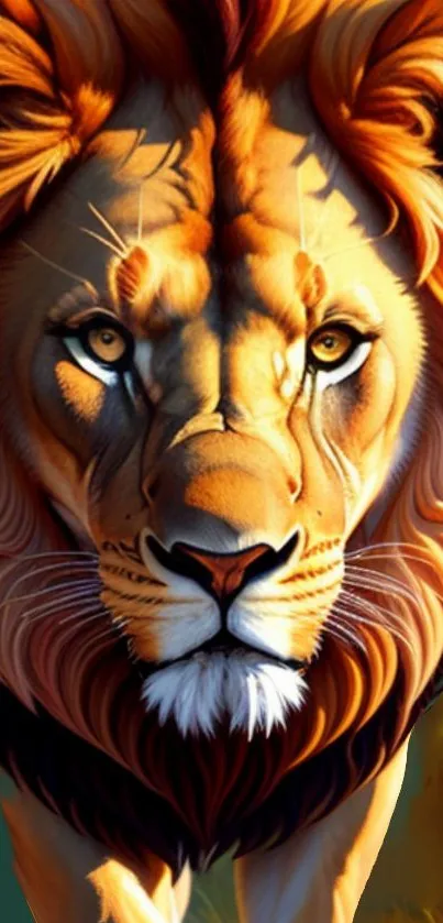 Majestic lion artwork in vibrant colors.