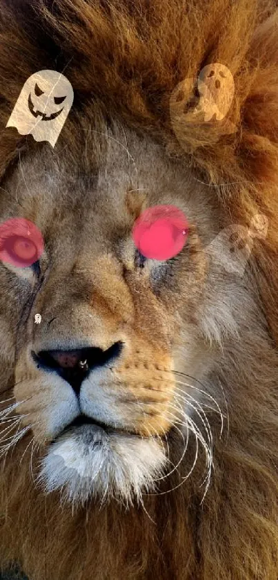 Majestic lion artwork with enhanced colorful features.
