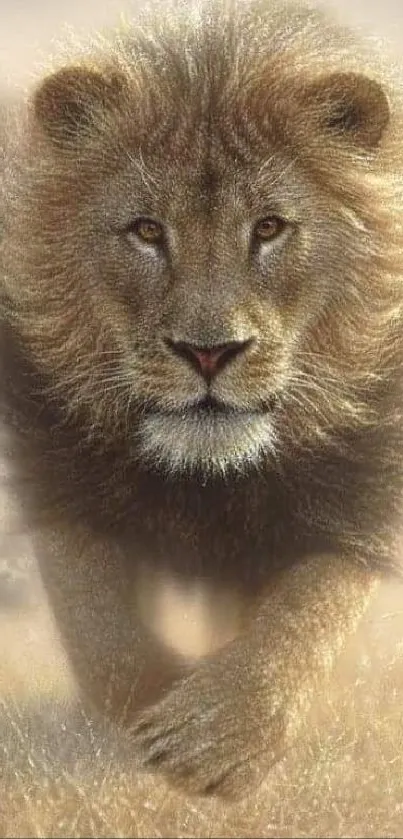 Majestic lion leading its pride in a stunning wildlife mobile wallpaper.