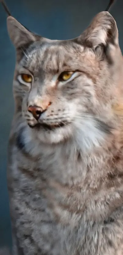 Close-up portrait of a majestic lynx with sharp eyes and detailed fur.