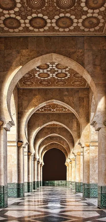 Ornate Moroccan arches with detailed tiles.