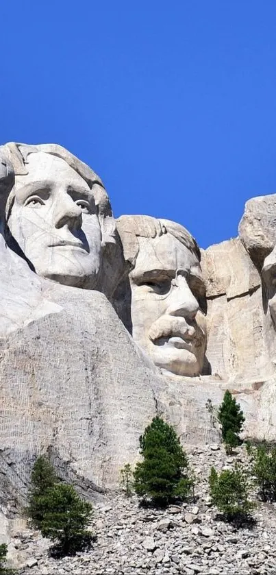 Mount Rushmore National Memorial under clear blue sky