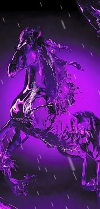 Purple water-themed horse art wallpaper for mobile.