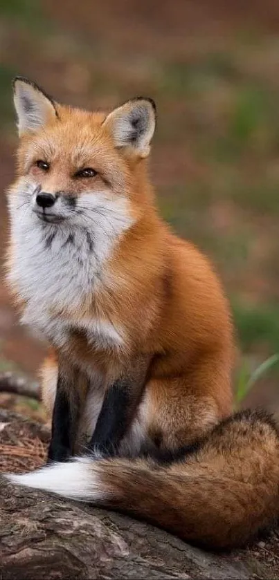 A serene fox sits peacefully in a natural setting.