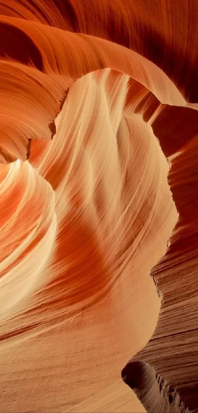 Breathtaking sandstone canyon with warm, glowing hues and natural rock formations.