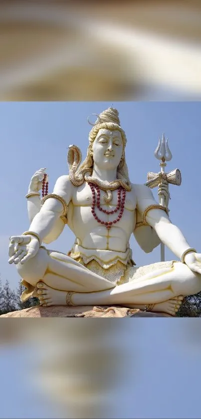 Majestic Shiva statue under clear sky