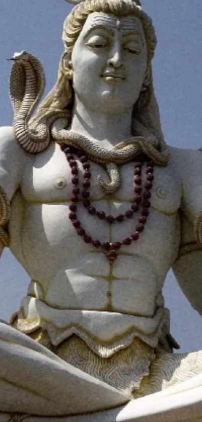 Majestic statue of Lord Shiva in meditation.