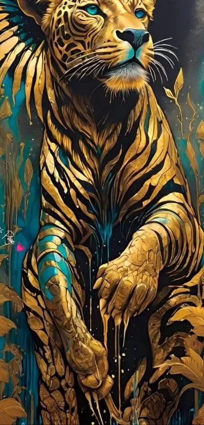 Majestic tiger artwork with vibrant colors and intricate details.