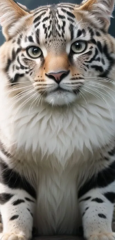 Majestic tiger sitting with a lush jungle backdrop on mobile wallpaper.