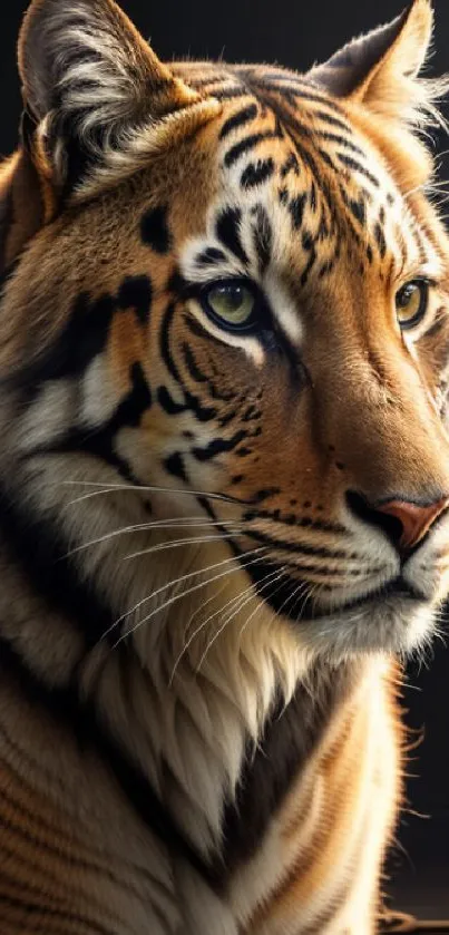 Close-up of a majestic tiger with captivating eyes.