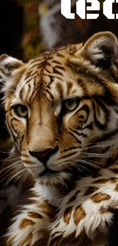 Majestic tiger resting on a rock, showcasing its intricate fur patterns.