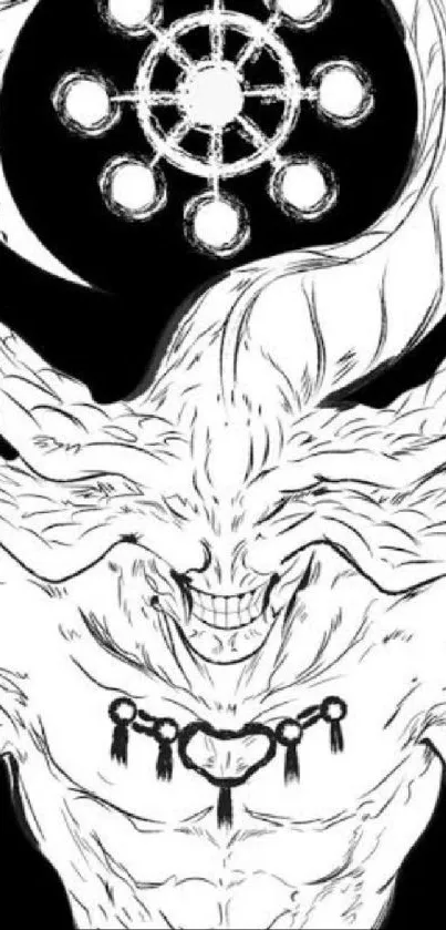 Black and white manga demon wallpaper.